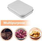 Metal Empty Boxes, Tin Boxes with Lid,Small Silver Tin Boxes,Stackable Organizer Containers,8PCS Storage Tin for Home Outdoor Active Storage Containers