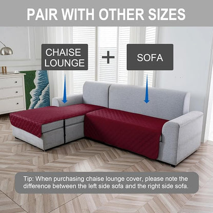Genina L Shape Couch Cover, Sectional Couch Chaise Covers, Waterproof Washable - Image 2