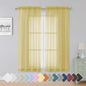 Simplebrand Yellow Sheer Curtains 63 Inch Length 2 Panels, Rod Pocket Solid by Simplebrand