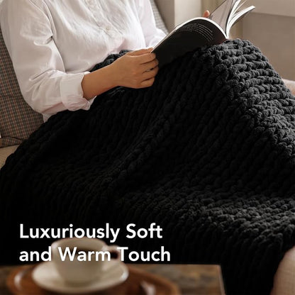 L'AGRATY Chunky Knit Throw Blanket - Image 4
