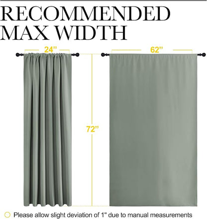 NICETOWN 2 Panels Blackout Curtains, Rod Pocket Window Curtains Room Darkning - Image 3