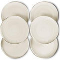 Mora Ceramic Helix Swirl Dinner Plates Set of 6, 10in Modern Spiral Porcelain Dish Dinnerware for Kitchen, Serving & Restaurants - Dishwasher, Microwave, Freezer, Oven Safe Dishware - Snowy White