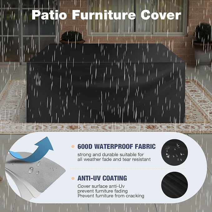 Aoxun Aluminum Patio Furniture Set 4 Seats, Oversized Outdoor Sectional - Image 8