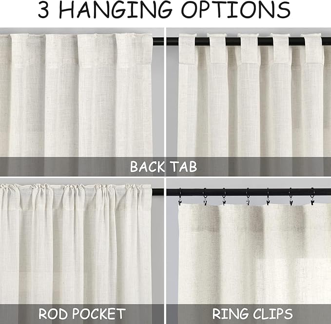 Cafe Linen Curtains 24 Inch Length - Image 2