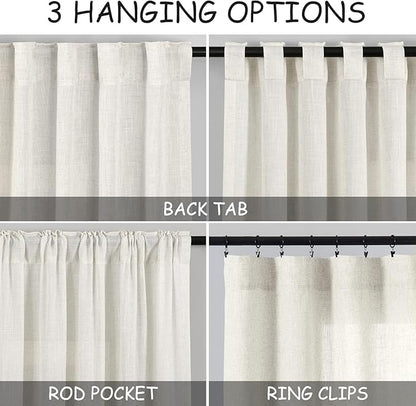 Cafe Linen Curtains 24 Inch Length - Image 2