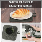 Kitchen Set Pack Of 5, Oven Mitts Pot Holders Pad And Towel Set, Heat Resistant Silicone Kitchen Mini Oven Mittens for 500 Degrees, Mini Oven Gloves and Hot Pads for Baking Grilling Barbecue Microwave