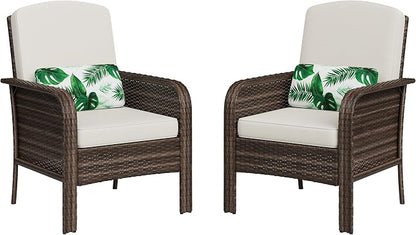 Garvee 2 Pieces Patio Furniture Set, Outdoor Wicker Chairs of 2, All Weather by Garvee