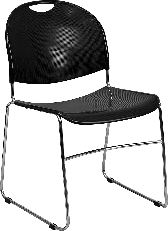 Flash Furniture 5 Pack HERCULES Series 880 lb. Capacity Black Ultra-Compact - Image 4