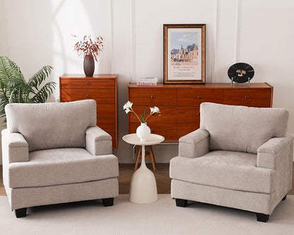 Rexulqo Oversized Accent Chair Set of 2, Upholstered Armchair by REXULQO