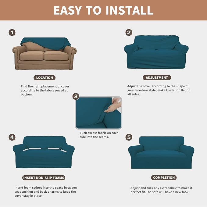 Easy-Going 100% Waterproof Chair Couch Cover, Stretch Jacquard Sofa Cover | - Image 5