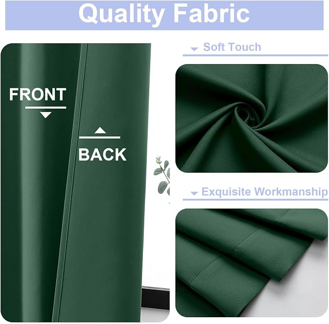 Simplebrand Ava Ever Green Short 24 Inches Blackout Curtain 2 Panels Set - Image 3
