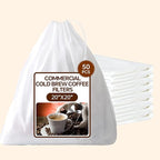 50 Pcs Commercial Cold Brew Coffee Filters,20" x 20" Commercial Cold Brew Bags For Commercial Model Cold Brew Coffee Makers and 5-Gallon Commercial Systems,with Drawstring,Brew Up To 5 LBS Coffee