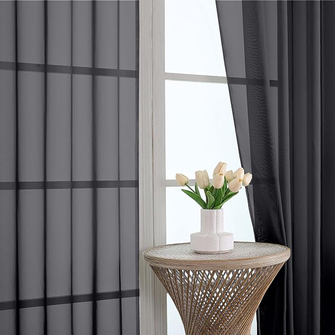 Black Sheer Curtains 108 Inches Long - Image 4