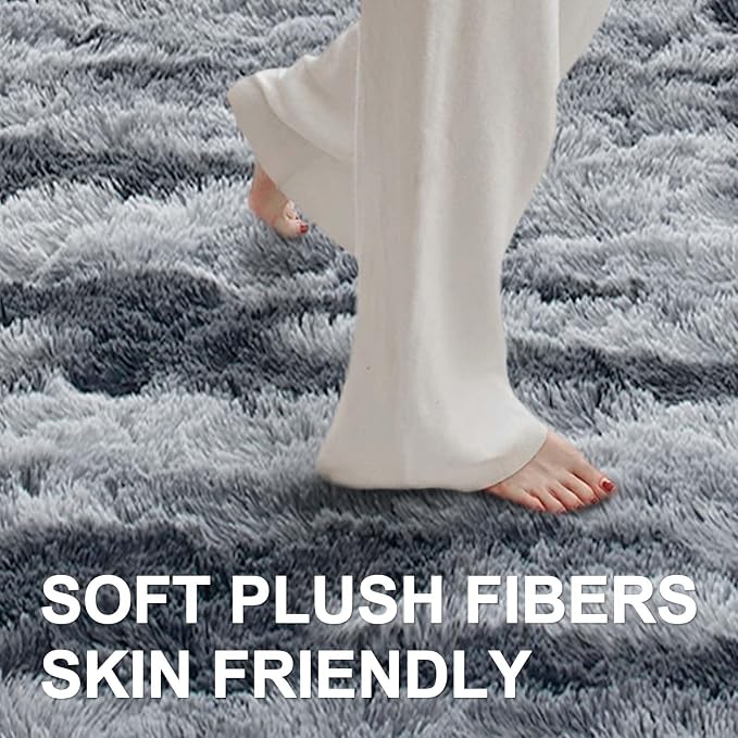 8x10 Ft Extra Large Shag Rugs for Living Room, Tie Dyed Ultra Soft Fluffy Furry - Image 4
