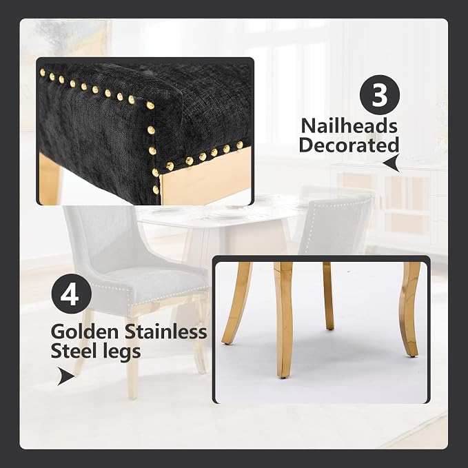 Upholstered Dining Chairs Set of 6, Modern Fabric Side Chairs - Image 6
