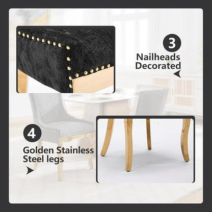 Upholstered Dining Chairs Set of 6, Modern Fabric Side Chairs - Image 6