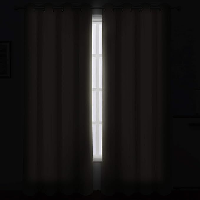 Beige Blackout Curtains/52 x 108 Inch/Set of 2 Panels Room Darkening Curtains - Image 3