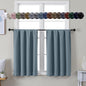 Simplebrand Ava Stone Blue Short 36 Inches Blackout Curtain 2 Panels Set by Simplebrand