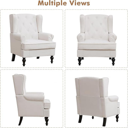 Accent Chair for Living Room, Mid Century Modern Upholstered Armchair, Wingback - Image 9