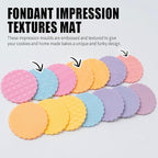 KALAIEN 3 Pack Cookie Embosser Set, Fondant Impression Mats Acrylic Embosser for Fondant Stamps, Texture Sheets for Polymer Clay, Chocolate, Cupcake Topper, Fondant Molds-Style 3