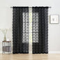 YJ YANJUN Vintage Lace Curtains 108 Inches Long- Victorian Floral Pattern Black by YJYANJUN
