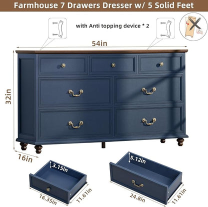 Joaxswe Farmhouse 54" 7 Drawers Dresser - Image 2