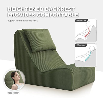 Giant Bean Bag Chair for Adults, Corduroy Chaise Lounge - Image 5