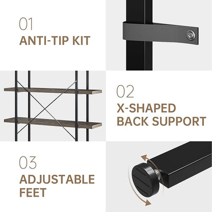 OtterOasis Heavy Duty 5-Tier Industrial Bookcase, 120lbs Shelf Capacity - Image 5
