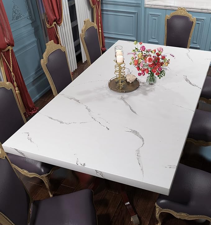 FunStick 36" x 200" White Marble Countertop Contact Paper Waterproof Marble - Image 7