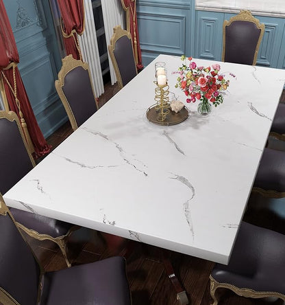 FunStick 24"x394" Thick White Marble Contact Paper Peel and Stick Countertop - Image 7