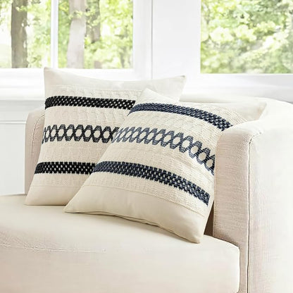 MIULEE Set of 2 Black Boho Decorative Lumbar Pillow Covers 12x20 Inch | - Image 7