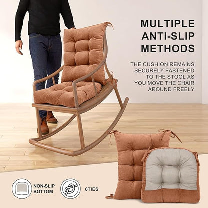 Lokex Rocking Chair Cushion Only, Tufted Non-Slip Comfortable Rocking Chair - Image 6