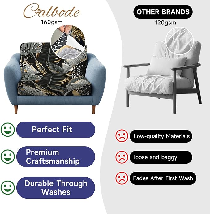 CALBODE 8 Pcs Stretch Indoor/Outdoor Seat Cushion Covers, Indoor/Outdoor Couch - Image 8