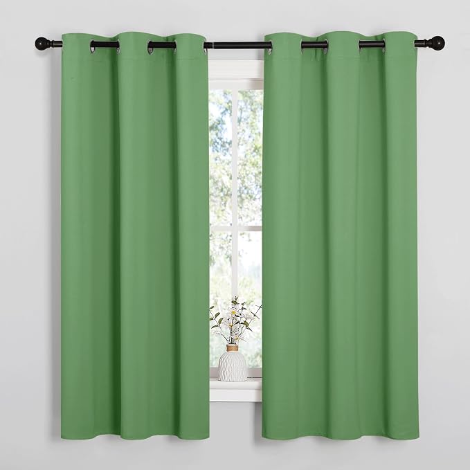 NICETOWN Froest Green Blackout Curtains 45 inches Length by NICETOWN