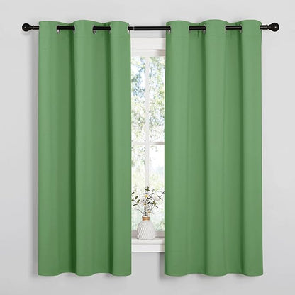 NICETOWN Froest Green Blackout Curtains 48 inches Length by NICETOWN