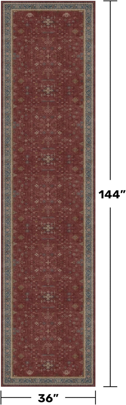 Large Burgundy 3x12 Long Runner Rug - Image 2