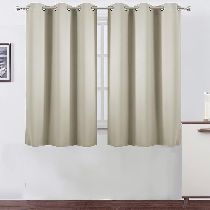 Light Beige Thermal Blackout Curtains/42 x 63 Inch/Set of 2 Panels Room by Lemomo