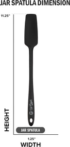 Silicone Jar Spatula | 600F Heat Resistant Non-Stick Rubber Scraper | Perfect for Jars, Smoothies, Blenders | One Piece Utensils | Durable Kitchen Cookware (UpGood Professional Spatulas, Black)