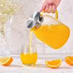 Aofmee 60oz Glass Pitcher, Water Pitcher with Lid, Iced Juice Jugs for Fridge, Glass Carafe for Cold or Hot Beverages, Sun Tea Jar, Easy Clean Heat Resistant Glass Jug for Milk