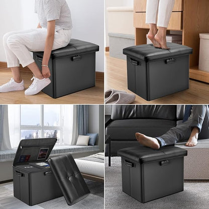 DocSafe Storage Ottoman with Lock, Fireproof Folding Ottoman Foot Rest Stool - Image 4