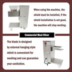 Commercial Meat Cutter Machine Meat Slicer Machine Electric TJ-130L Stainless Steel with 4.5mm Blade 110V 750W 400KG/H for Catering Businesses