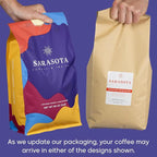 Sarasota Coffee Ground Decaf | Dark Roast Gourmet Decaffeinated Coffee Grounds | Low Acid, Mold Free, Specialty Grade Bulk Ground Decaf | 5lb (80 oz)
