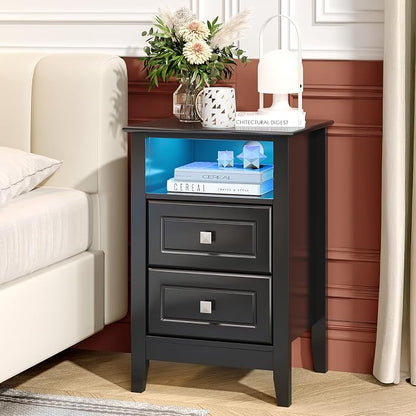 Bonnlo Black Nightstand Set of 2 - Image 9