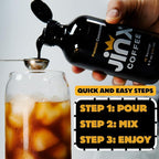 Jinx Coffee Concentrate – 50x Stronger Cold Brew Coffee | Strong Caffeine Concentrated Liquid, Perfect for Instant Hot or Iced Coffees, Cold Brew Concentrate, Hot Drinks, and Instant Espresso | 48 Servings of Premium Concentrated Coffee