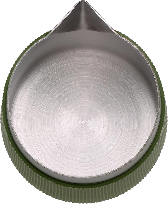 Normcore Handleless Milk Frothing Jug, Milk Pitcher 20.3 oz, Stainless Steel Latte Art Pitcher with Sharp Spout, Heat-Resistant Grip, Green, 600 ml