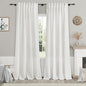 Off White Semi Sheer Linen Curtains 94 inch Length by Nanspring