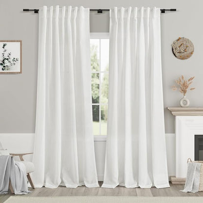 Off White Linen Curtains 92 inches Long by Nanspring