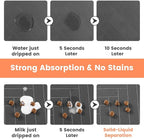 Pet Feeding Mat-Absorbent Pet Placemat for Food and Water Bowl, with Waterproof Rubber Backing, Quick Dry Water Dispenser Mat for Dog and Cat (16"x24", Striped Dark Gray)