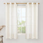 Cream Linen Semi Sheer Curtains 63 Inch Length 2 Panels, 34 x 63 Inch | Light by LAMIT