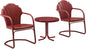Crosley Furniture Tulip 3-Piece Outdoor Chair and Side Table Set, Retro Metal by CrosleyFurniture